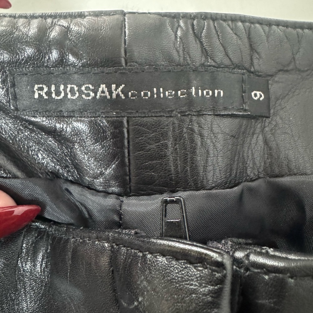 Rudsak Black Genuine Leather Pants — Size 6 - Picture 3 of 17